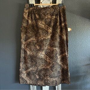 Vintage Briggs Womens Pencil Skirt Size 20 Leopard print Back Split Pin Up Boho